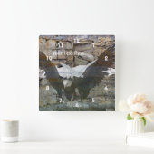 Bald Eagle Fantasy Animal Art Vierkante Klok (Huis)