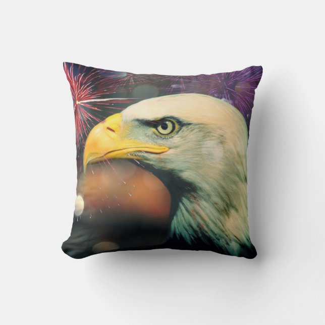 Bald Eagle Fireworks Sierkussen (Voorkant)