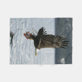 Bald Eagle Fish Retrieval Fleece Deken (Voorkant (Horizontaal))
