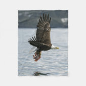 Bald Eagle Fish Retrieval Fleece Deken (Voorkant)