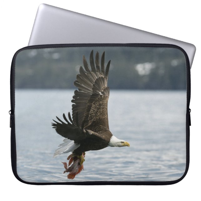 Bald Eagle Fish Retrieval Laptop Sleeve (Voorkant)