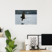 Bald Eagle Fish Retrieval Poster (Thuiskantoor)