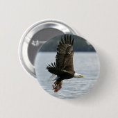 Bald Eagle Fish Retrieval Ronde Button 5,7 Cm (Voorkant /achterkant)