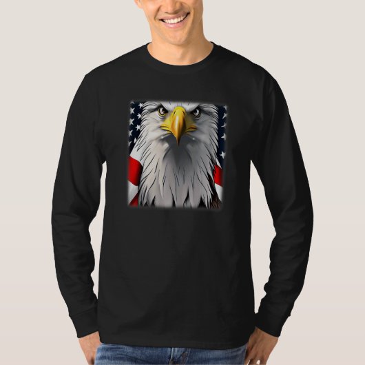 Bald eagle flag imprint american animal bird patri t-shirt (Voorkant)