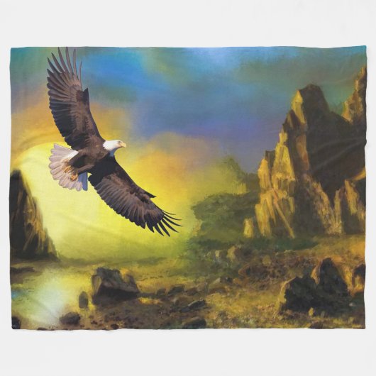 Bald Eagle Fleece Blanket Deken (Voorkant (Horizontaal))