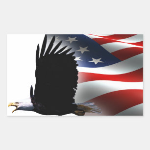 Bald Eagle Flies the Flag Memorial Day Rechthoekige Sticker