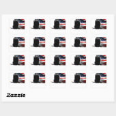 Bald Eagle Flies the Flag Memorial Day Vierkante Sticker (Vel)