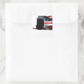 Bald Eagle Flies the Flag Memorial Day Vierkante Sticker (Tas)