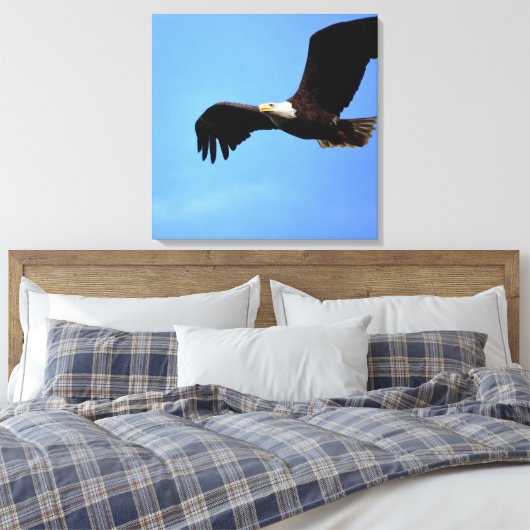 Bald Eagle Flight Portret Canvas Afdruk (Insitu (Slaapkamer))