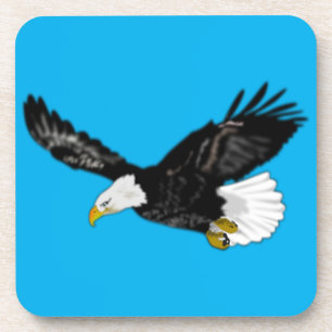Bald Eagle Flying Blue Onderzetter - Uw kleur