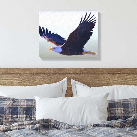 Bald Eagle Flying Canvas Afdruk (Insitu (Slaapkamer))