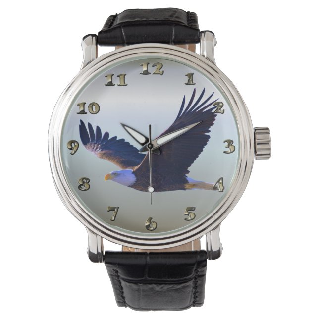 Bald Eagle Flying Horloge (Voorkant)