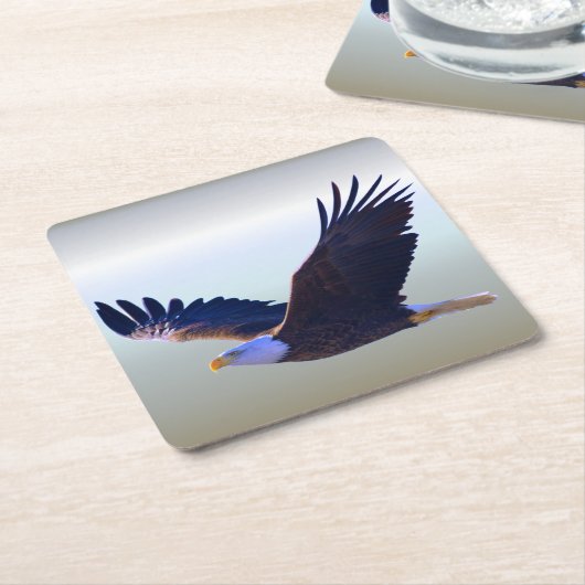 Bald Eagle Flying Kartonnen Onderzetters (Schuin)