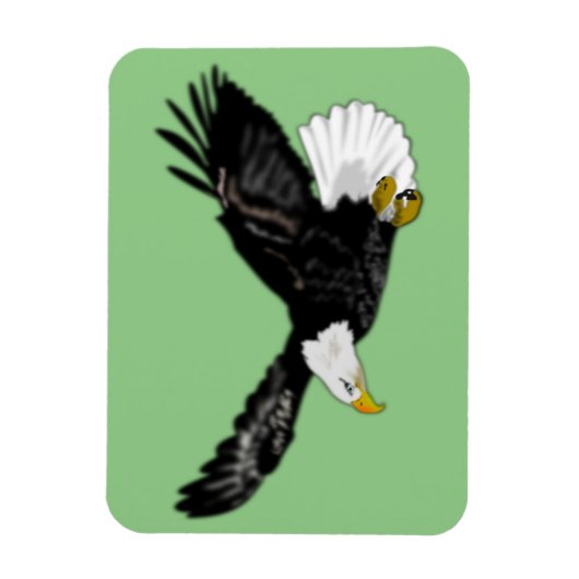 Bald Eagle Flying Magnet Uw Kleuren Magneet (Verticaal)