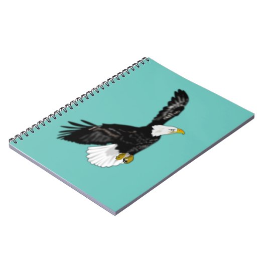 Bald Eagle Flying Notitieboek - Uw kleuren - Tekst (Linkerzijde)