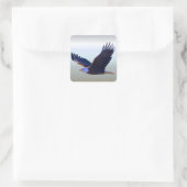 Bald Eagle Flying Vierkante Sticker (Tas)