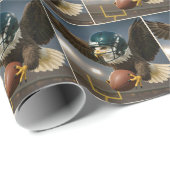 Bald Eagle Flying With Football In Sports Stadium Cadeaupapier (Rol Hoek)