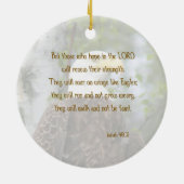 Bald Eagle-fotografie met bijbelversie Keramisch Ornament (Achterkant)