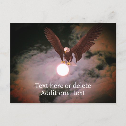 Bald Eagle Full Moon Fantasy Personalized Briefkaart (Voorkant)