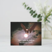 Bald Eagle Full Moon Fantasy Personalized Briefkaart (Staand voorkant)