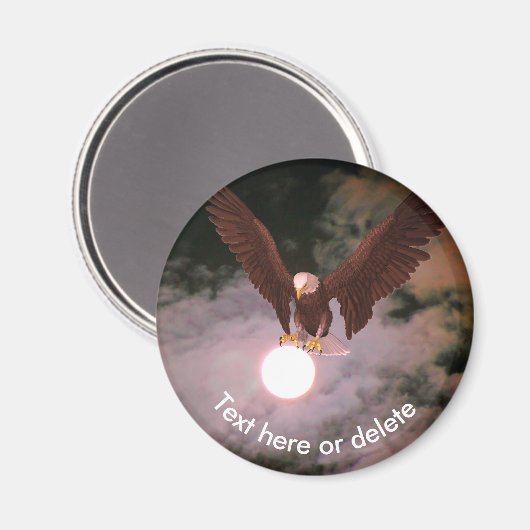 Bald Eagle Full Moon Fantasy Personalized Magneet (Voorkant / Achterkant)