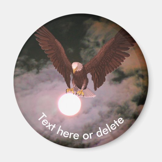 Bald Eagle Full Moon Fantasy Personalized Magneet (Voorkant)
