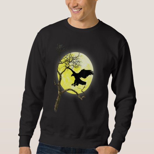 Bald Eagle Full Moon Light Natuur Bird Watting Trui (Voorkant)
