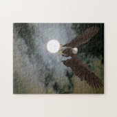 Bald Eagle Full Moon Night Sky Fantasy Art Legpuzzel (Horizontaal)