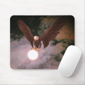 Bald Eagle Full Moon Night Sky Fantasy Muismat (Met muis)