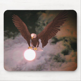 Bald Eagle Full Moon Night Sky Fantasy Muismat