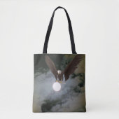 Bald Eagle Full Moon Night Sky Fantasy Tote Bag (Voorkant)