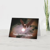 Bald Eagle Full Moon Persoonlijke verjaardag Kaart (Voorkant)