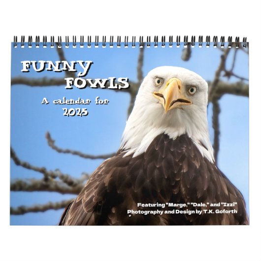Bald Eagle Funny Fowls Vogelfotografie 2025 Kalender (Hoes)