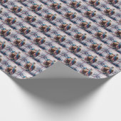 Bald Eagle gedruct in een Amerikaanse vlag Cadeaupapier (Hoek)