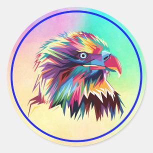 Bald Eagle geometrische prismatische ontwerp-80590 Ronde Sticker