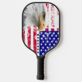 Bald Eagle gepersonaliseerde Amerikaanse vlag Pickleball Paddle (Achterkant)