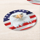 Bald Eagle geweldige patriottisch Ronde Kartonnen Onderzetter (Gebogen)