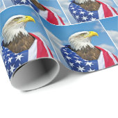 Bald Eagle gewikkeld in Amerikaanse vlag Cadeaupapier (Rol Hoek)