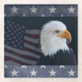 Bald Eagle Glazen Onderzetter (Voorkant)