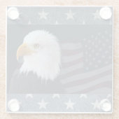 Bald Eagle Glazen Onderzetter (Achterkant)