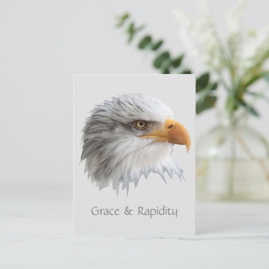 Bald Eagle Grace & Rapicity aanpasbaar Briefkaart (Staand voorkant)