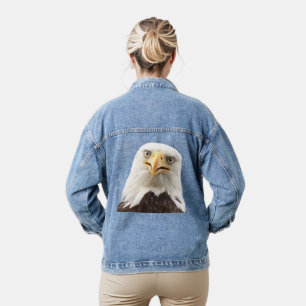 Bald Eagle Grappig Gezicht Fine Art Fotografie Denim Jacket