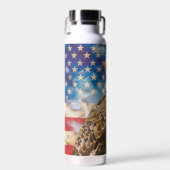 Bald Eagle Grunge Vlag VS Waterfles (Voorkant)