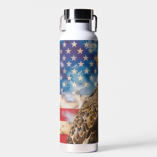Bald Eagle Grunge Vlag VS Waterfles (Voorkant)