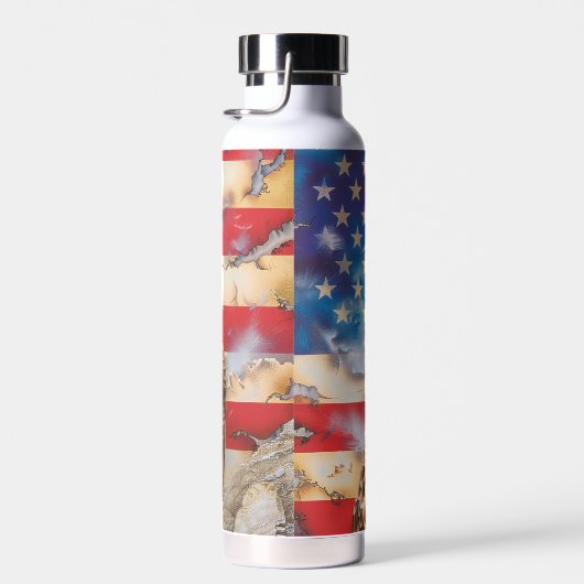 Bald Eagle Grunge Vlag VS Waterfles (Rechts)