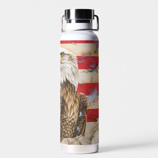 Bald Eagle Grunge Vlag VS Waterfles (Achterkant)