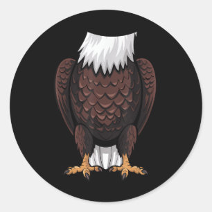 Bald Eagle Halloween Outfit Grappig Eenvoudige Kin Ronde Sticker