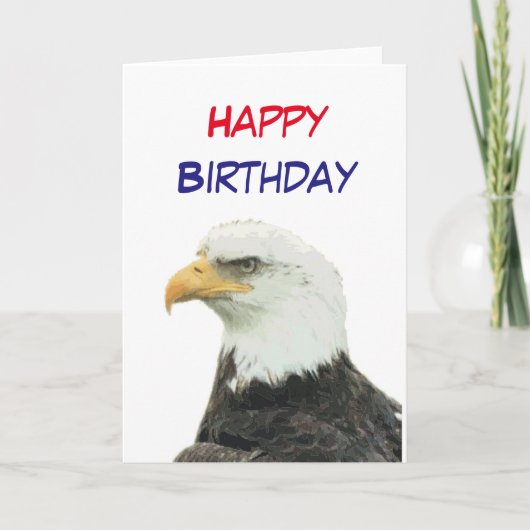 'Bald Eagle' Happy Birthday Kaart (Voorkant)