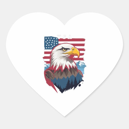 Bald Eagle Hart Sticker (Voorkant)