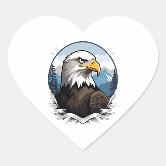 Bald Eagle Hart Sticker (Voorkant)